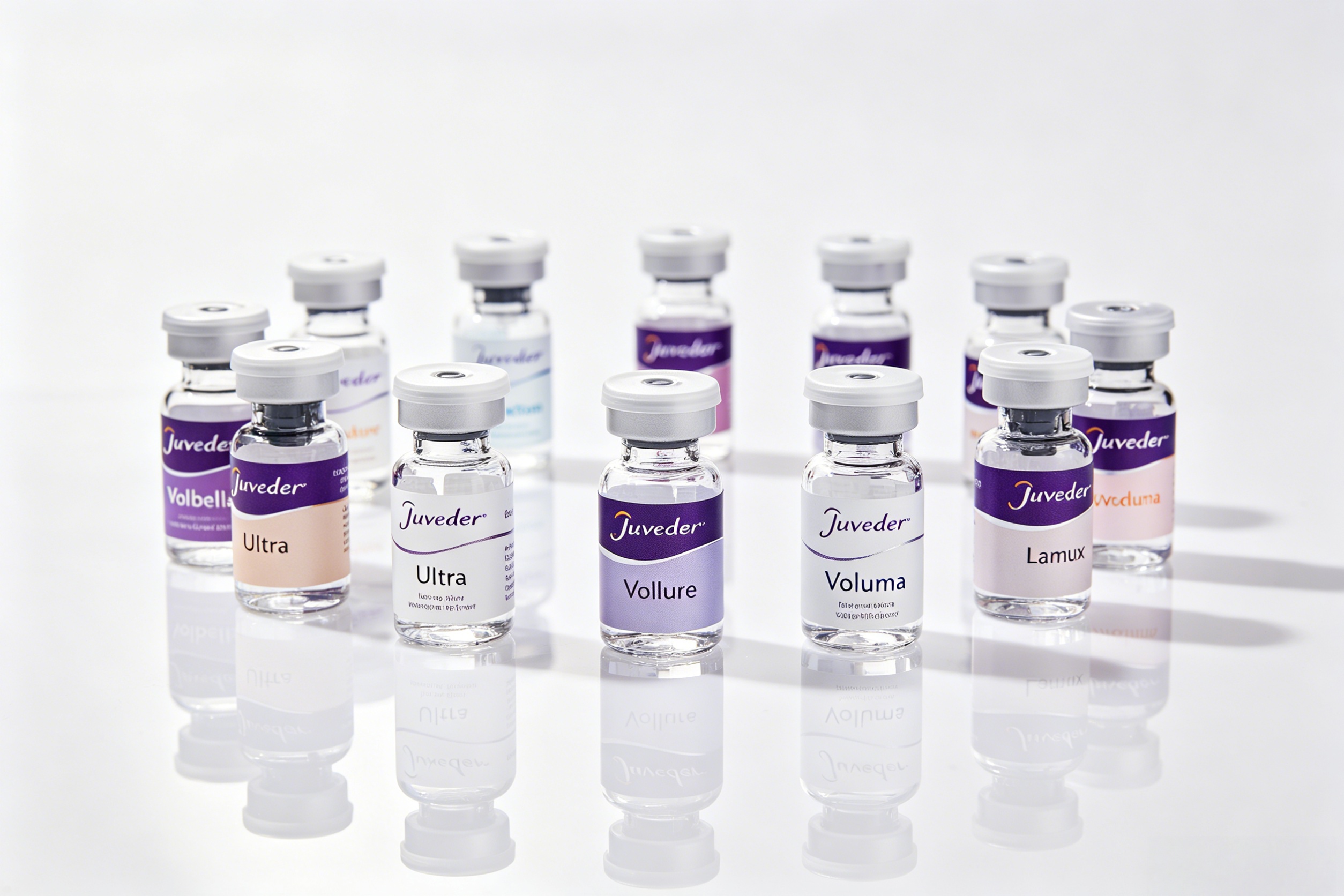 Juvederm Collection product line — Ultra, Volbella, Vollure, Voluma