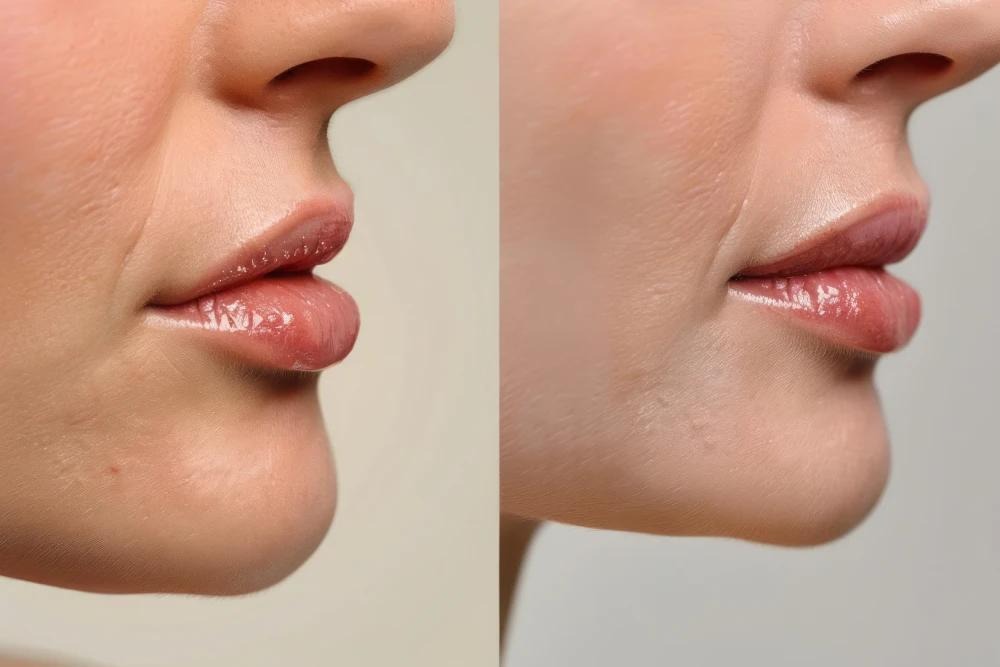 Lip filler before / after 3