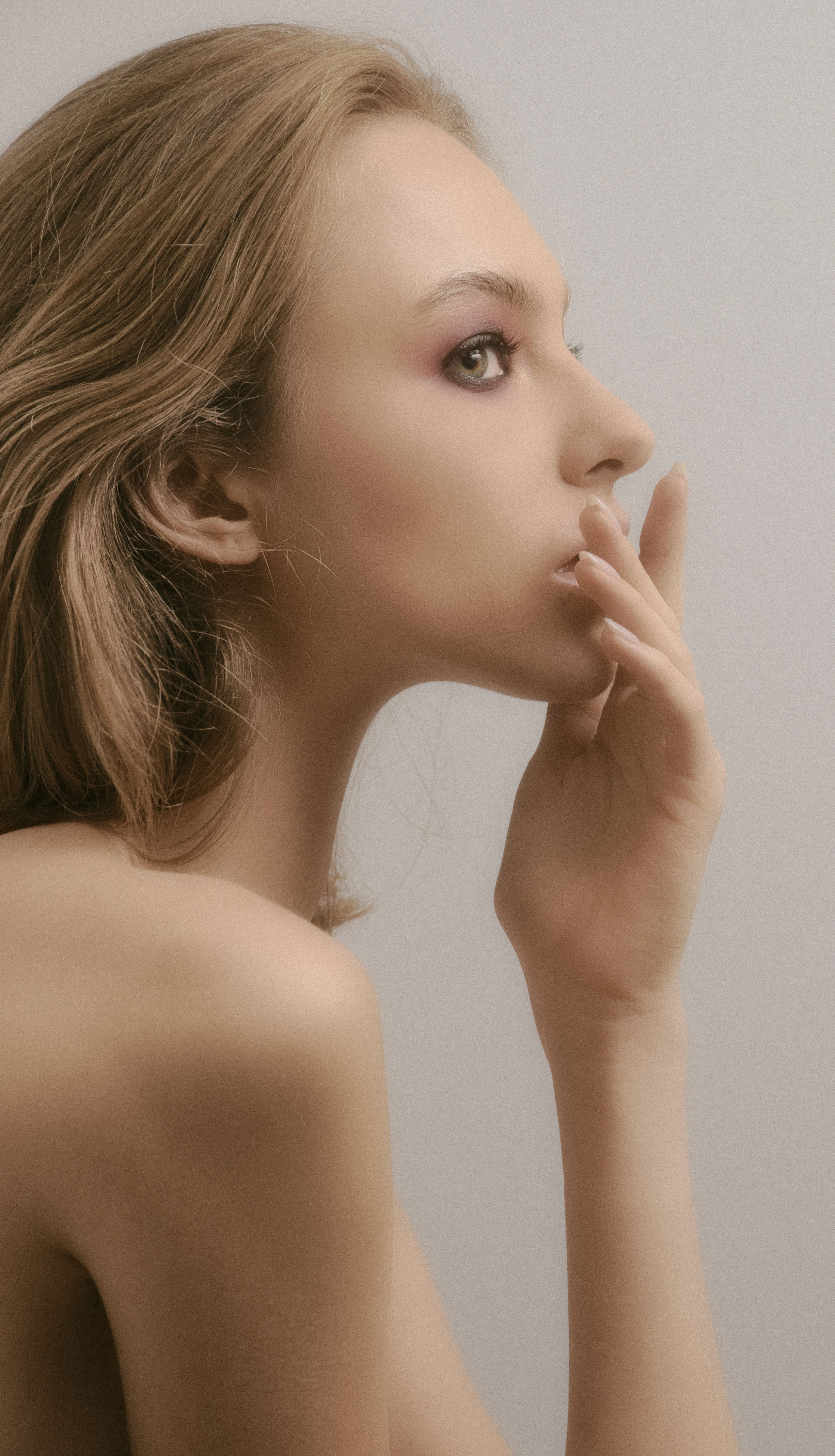 Profile view — chin and submental contour